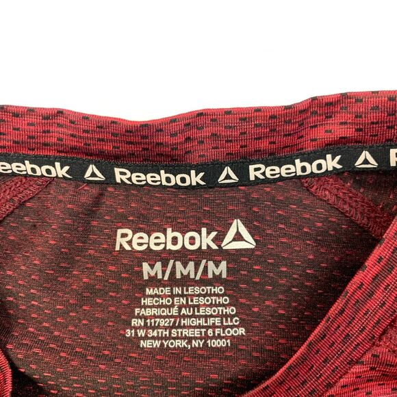 Reebok Crossfit T Shirt Mens M Medium Red Spacedye Stretch Performance Tee - Picture 5 of 11